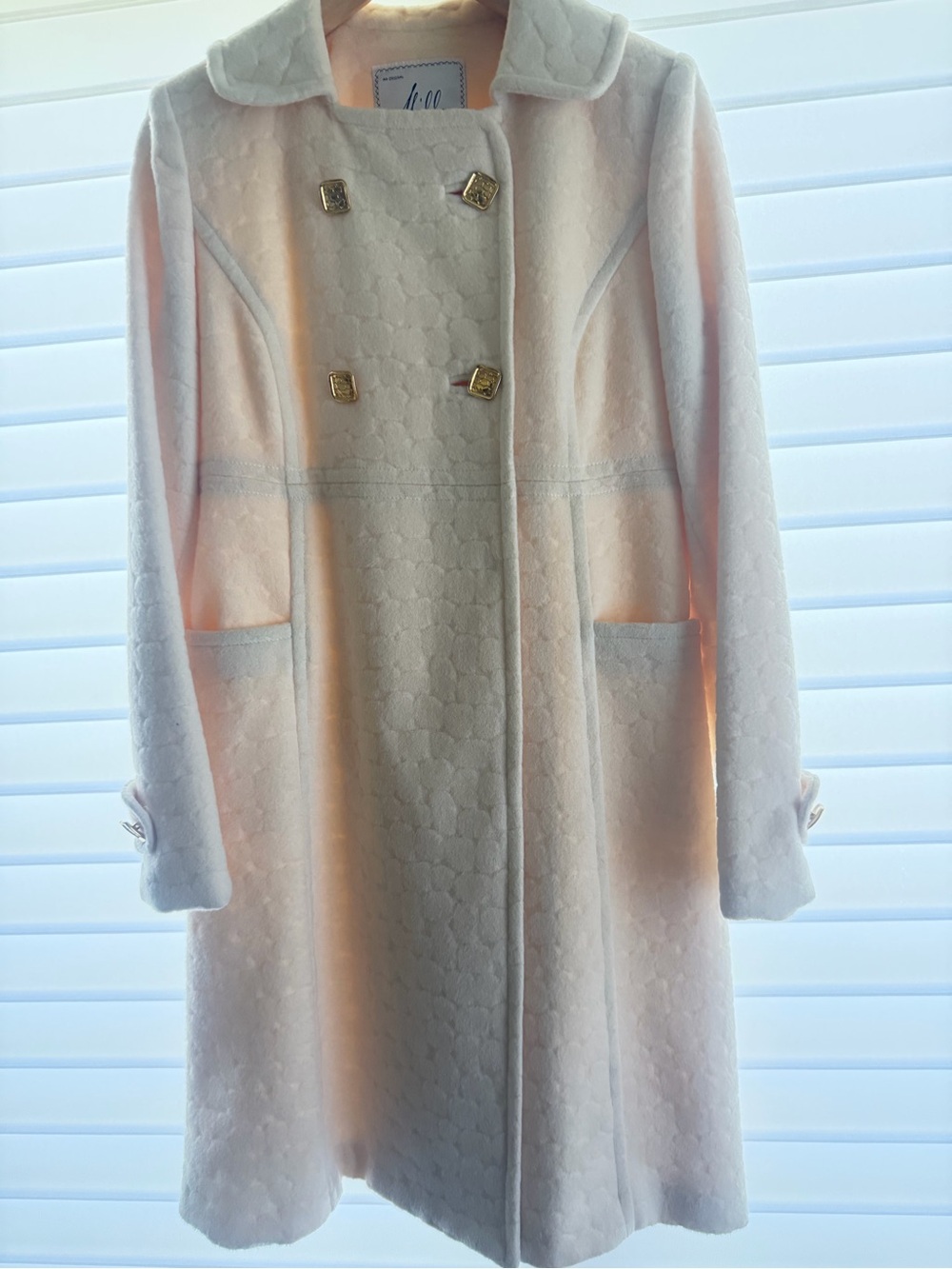 Milly Cream Long Sleeve A-Line Dress Coat